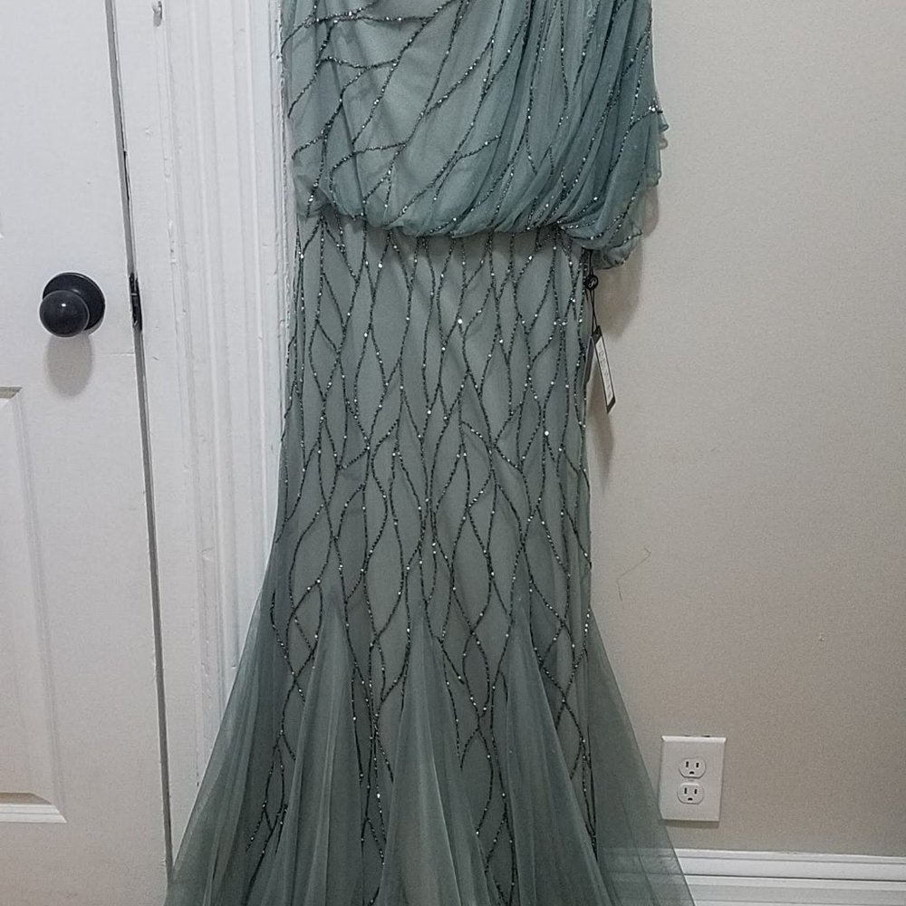 Adrianna Pappel One Shoulder Evening Gown